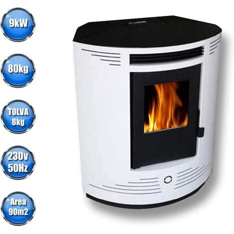 Estufa De Pellets Esquinera Modelo Pellet-C 9 Kw