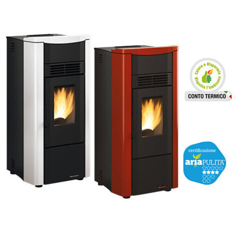 Estufa de pellets Giusy Evo 2.0 Bordeaux – 7 kW – La Nordica – Calefacción eficiente para espacios hasta 201 m³