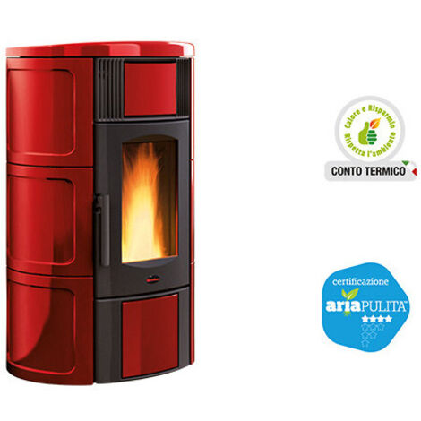 Estufa de pellets Iside Hidro 2.0 Bordeaux – 19 kW – La Nordica – Calefacción para espacios hasta 545 m³