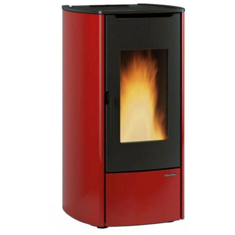 Estufa de pellets Marina Idro 11 acabado Burdeos 55×60 h104 cm 4,2‑14,8 kW Depósito de 20 kg – Extraflame