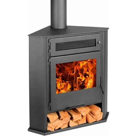 Estufa de rincon R5 con horno Titanium leña Doble combustion 8Kw A+