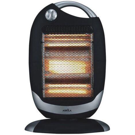 Estufa Elect.candente 1200w Negro/plata 3potencias Oscilante 3elementos,asa Y Antivuelco 52x33x25cm