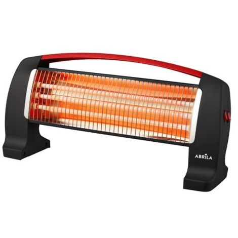 Estufa Electrica Cuarzo Edipo 1200w Negro/rojo 3potencias Antivuelco 24x50x13 Cm