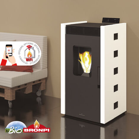 Estufa Pellet Bronpi Zoe-Negra 9KW A+