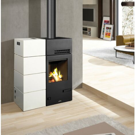 ESTUFAS BRONPI Estufa Bicombustible Leña/pellet CAROL-MIXTA 10 KW