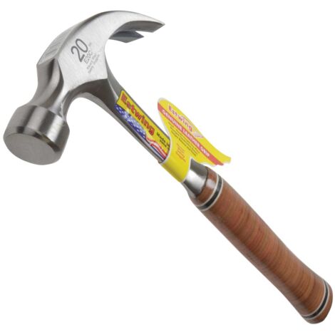 Estwing 02-4000E20C Claw Hammer with Leather Handle – Curved Claw, 805g