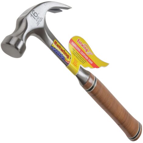 Estwing E16C Curved Claw Hammer with Leather Grip – 16 oz (450g) Professional Carpenter's Tool