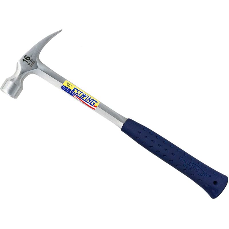 Estwing E3/16S 16oz Straight Claw Hammer with Vinyl Grip and Shock Reduction Handle, 16 oz, 330mm Length