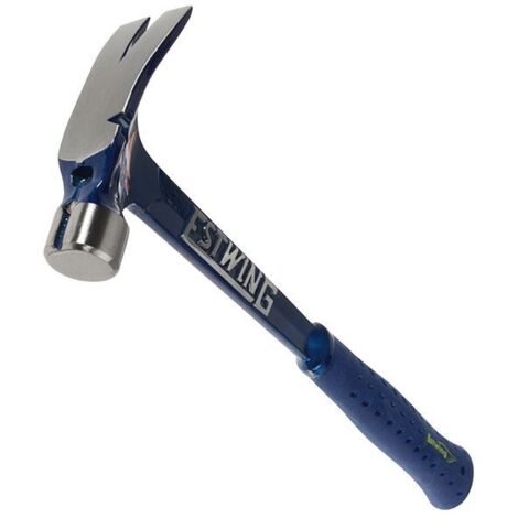 Estwing E6/15SR 15oz Ultra Series Straight Claw Hammer with Blue Shock-Absorbing Vinyl Grip and 350mm Handle