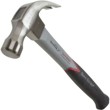 Estwing EMRF20C 20oz Surestrike Curved Claw Hammer with Fibreglass Shaft, Cushion Grip, 560g (20oz), 340mm Length