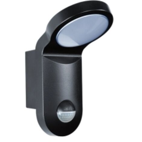 ESYLUX LED 14W CON RILEVATORE DI MOVIMENTO 140 5000K, ALLUMINIO PRESSOFUSO E PLASTICA, AOL 100LED 5K, NERO, 2386