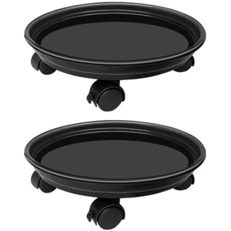 Et 2 supports de casseroles roulettes de 30 cm noirs