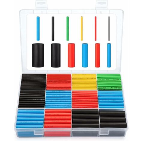 ET1001 560 pezzi Guaina termorestringente Isolamento elettrico 5 colori 12 misure, DEBUNS