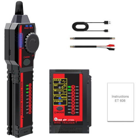 ET606 tester portatile per porte di cavi, verifica della corrispondenza dei cavi, commutazione flash, PoE, polarità, misurazione della tensione di resistenza fino a