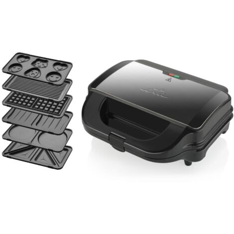 eta ETA Machine à sandwich 6 en 1 I Sorento Plus I Revêtement antiadhésif pour un nettoyage facile sans brûlure I 900 W I Gaufrier, barbecue et bien plus encore (ETA515190010)