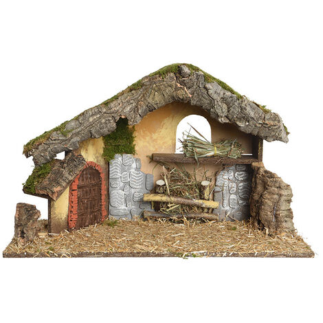 Étable vide pour crèche 50x22x30cm