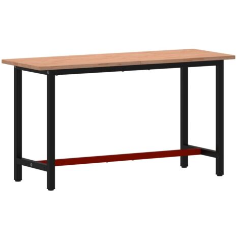 Établi 150x55x81,5 cm bois massif de hêtre et métal CFW12074