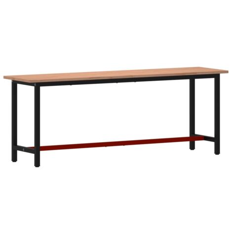 Établi 220x55x81,5 cm bois massif de hêtre et métal CFW69474