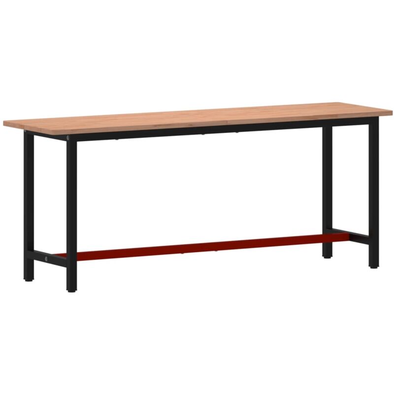 Vidaxl - tabli 200x55x81,5 cm bois massif de hêtre et métal