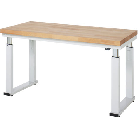 Établi adlatus RAU 600 réglage électrique de la hauteur plateau hêtre massif 1500 mm x 700 mm