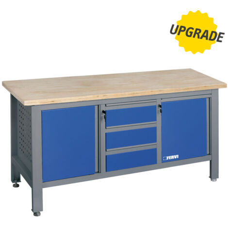 Etabli avec plateau en bois et commode 1690 mm Fervi b009/b2