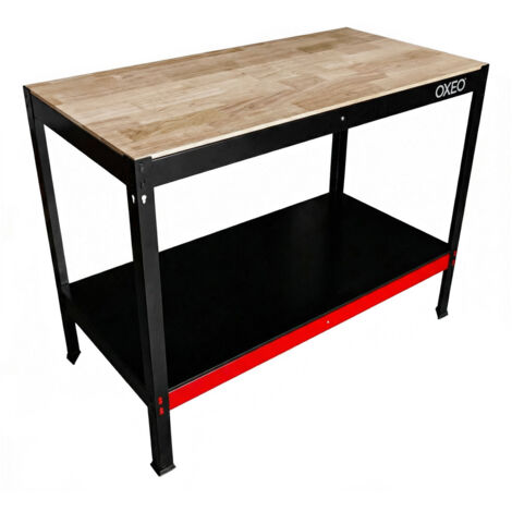 Établi Noir 120 X 60 X 160 cm, table de travail atelier, professionnel & particulier - Le Poisson Qui Jardine