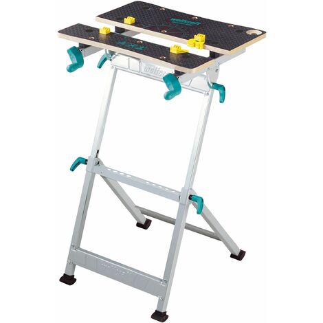 COSTWAY Établi Pliable avec Plate-Forme 2 en 1 et 2 Hauteurs Réglables,  Support de Scie Garage Cadre en Alu avec Système de Serrage et Pinces,  Table de Travail Portable Charge 200KG, Orange 