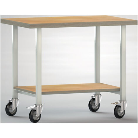 Etabli L1000xP700xH840mm hêtre multiplex gris clair 1 étagère KLW-LUTZ BETR.