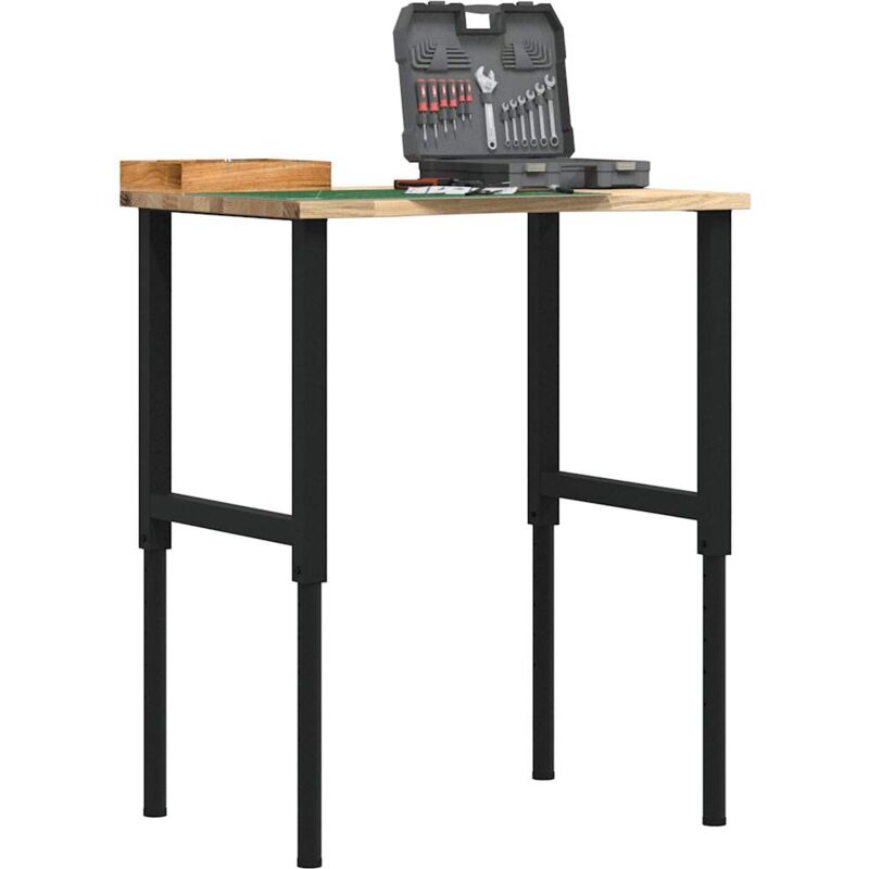 Vidaxl - tabli 80x60x(71,5-98) cm bois de chêne massif