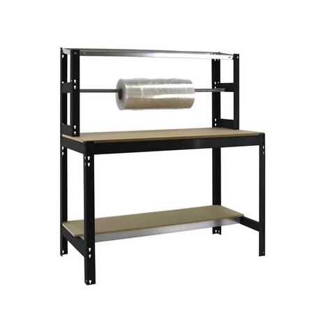 Établi métal anthracite bois capacité charge 600 kgs dim.1445x1510x760mm à visser