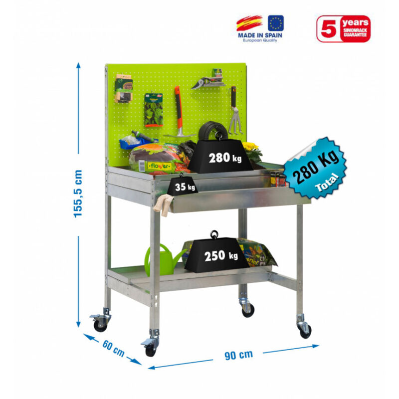 simonrack Établi professionnel vert galvanisé robuste