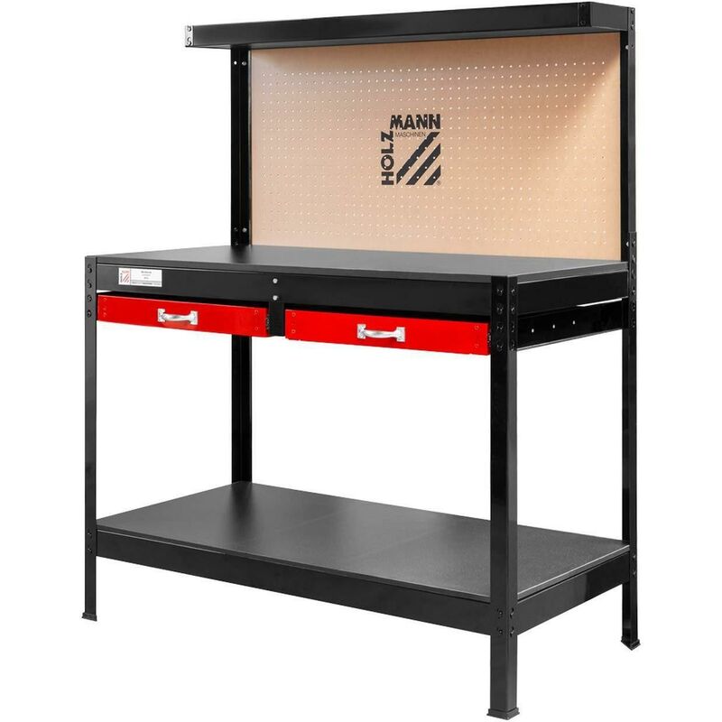 Etabli d'atelier banc travail avec panneau outils et tiroir Holzmann WT06