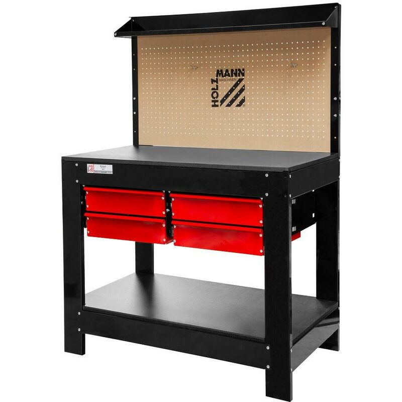 Holzmann - etabli d'atelier banc travail avec panneau outils et tiroir WT37