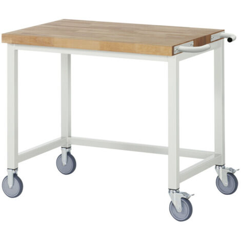 Etabli mobile brut avec contreventement transversal LxPxH 1000x700x880mm