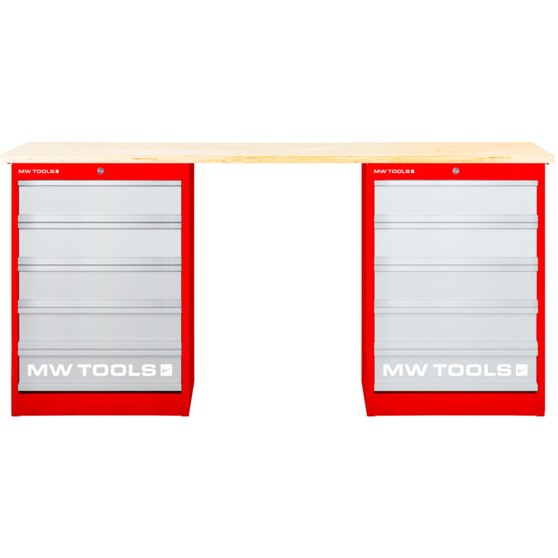Mw Tools - tabli modulaire Multiplex avec 2 armoires à tiroirs 5T 2000 mm MOD20L55