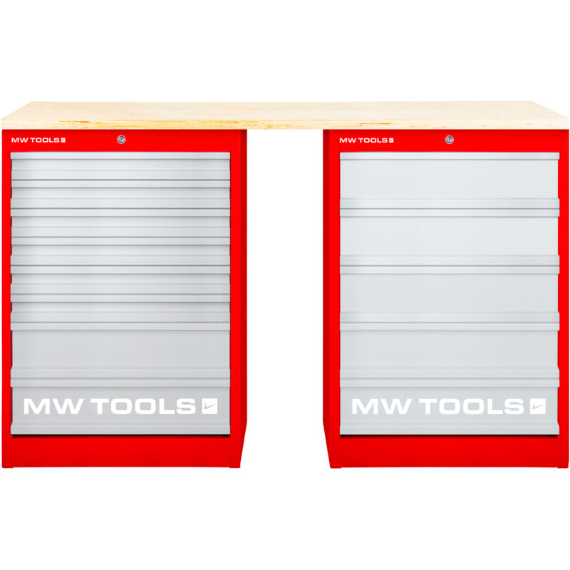 Mw Tools - tabli modulaire Multiplex avec 2 armoires à tiroirs 5T & 8T 1500 mm MOD15L58