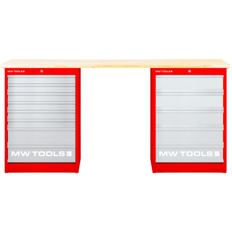 Établi modulaire Multiplex avec 2 armoires à tiroirs 5T & 8T 2000 mm MW Tools MOD20L58