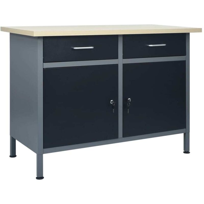 Vidaxl - tabli Noir 120x60x85 cm Acier