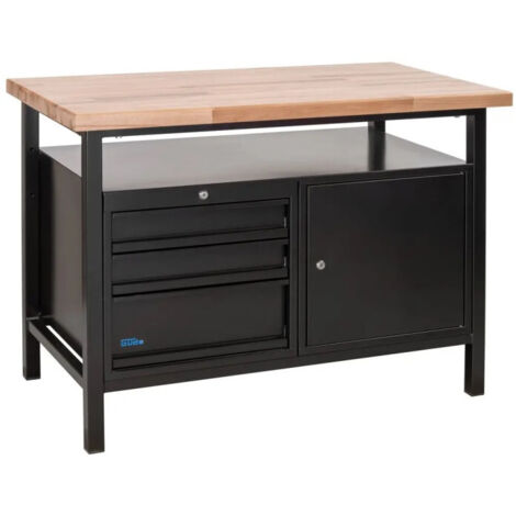 Etabli P 1200 SLT - Black Line - 120 x 65 cm - 1 porte 3 tiroirs