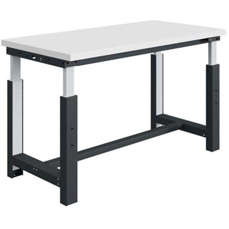 Établi pour atelier réglable en hauteur - Plateau mélaminé 2000x750x738/1138mm - Bleu RAL5015 - W010010870-BI