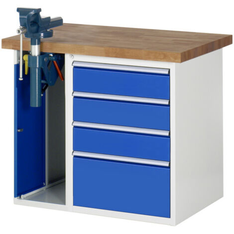 Établi Rau modèle 7510 avec 4 tiroirs et armoire l x p x h 1000x700x840mm
