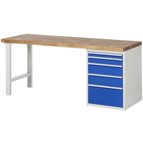 Établi Rau modèle 7511 avec 5 tiroirs LxPxH 2000x900x840mm