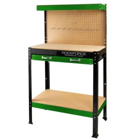 Établi Rockforce 80 cm avec tiroir et paroi, supportant jusqu'à 100 kg