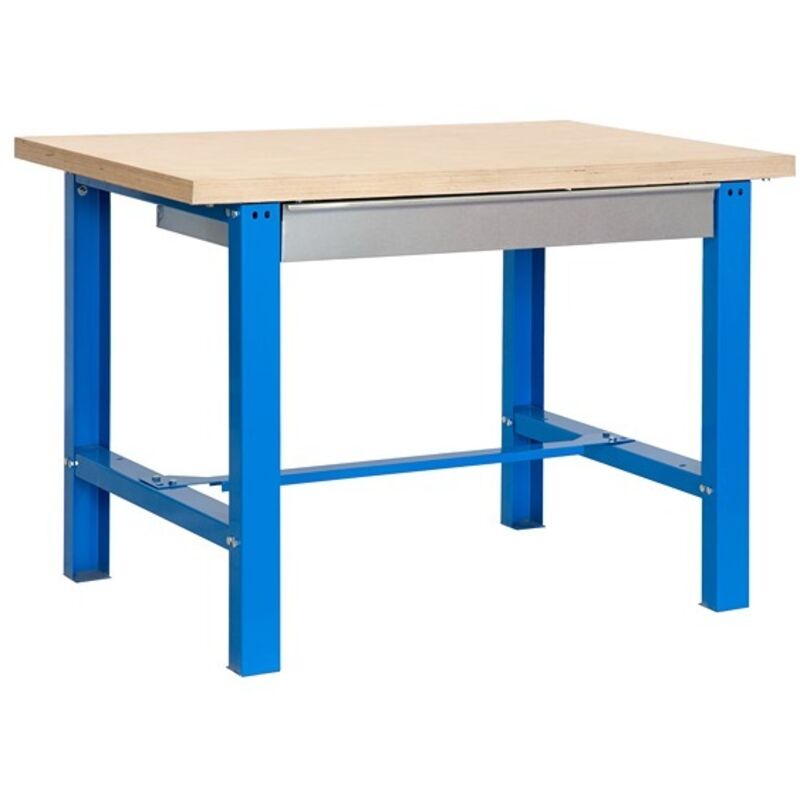 Simon Rack Etabli d'Atelier avec Tiroir à Glissières Télescopiques, Capacité de Charge 600 kg, 865x1800x750 mm, Bois 35 mm, Table de Travail