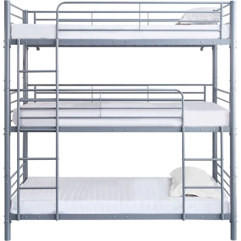 Habitat Et Jardin 3-etagenbett Aus Metall "havin" - 90 X 190 Cm - Grau