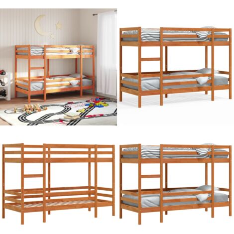 Etagenbett Wachsbraun 90x190 cm Massivholz Kiefer - Holzbett - Etagenbett - Doppelbett - Jugendzimmer - Kinderschlafzimmer - Home & Living