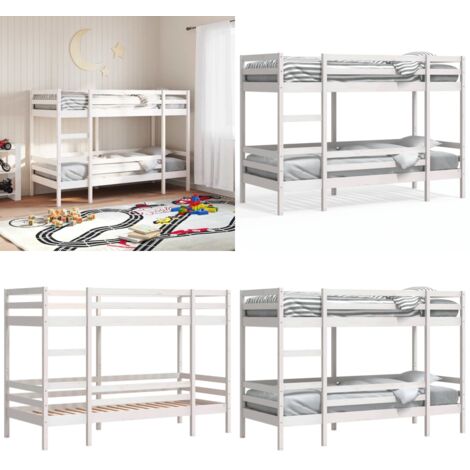 Etagenbett Weiß 80x200 cm Massivholz Kiefer - Holzbett - Etagenbett - Doppelbett - Jugendzimmer - Schlafraum - Home & Living