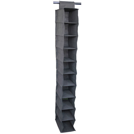 étagère 10 étagères 15x30x122cm Tissu Intissé Mondex