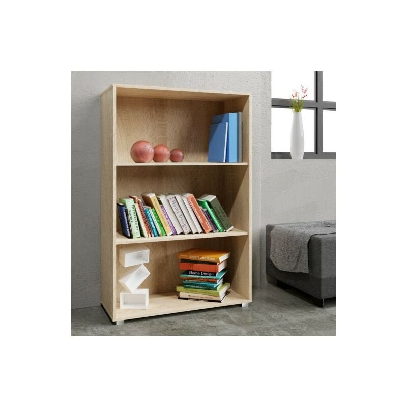 Le Poisson Qui Jardine - tagère 115 cm de haut Colonne bibliothèque Couleur chêne - Chêne Clair