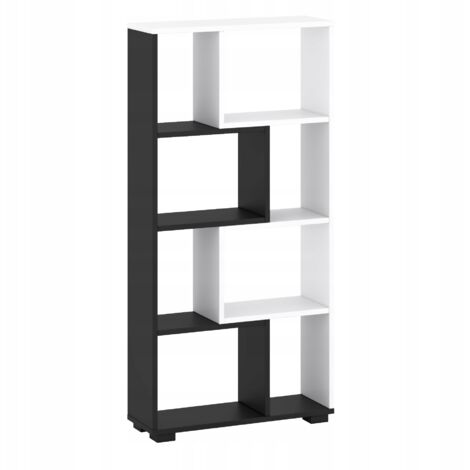 Étagère 120x60x20cm mur sol blanc noir